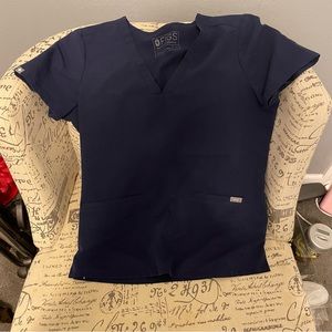 Figs navy blue scrub top